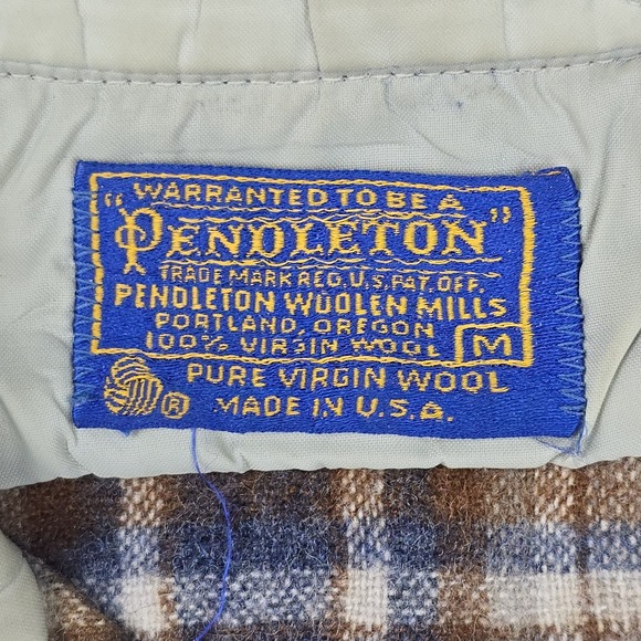 Pendleton Vintage Wool Plaid Shirt Mens S Made in USA Virgin Wool Shadow Plaid - Picture 4 of 9